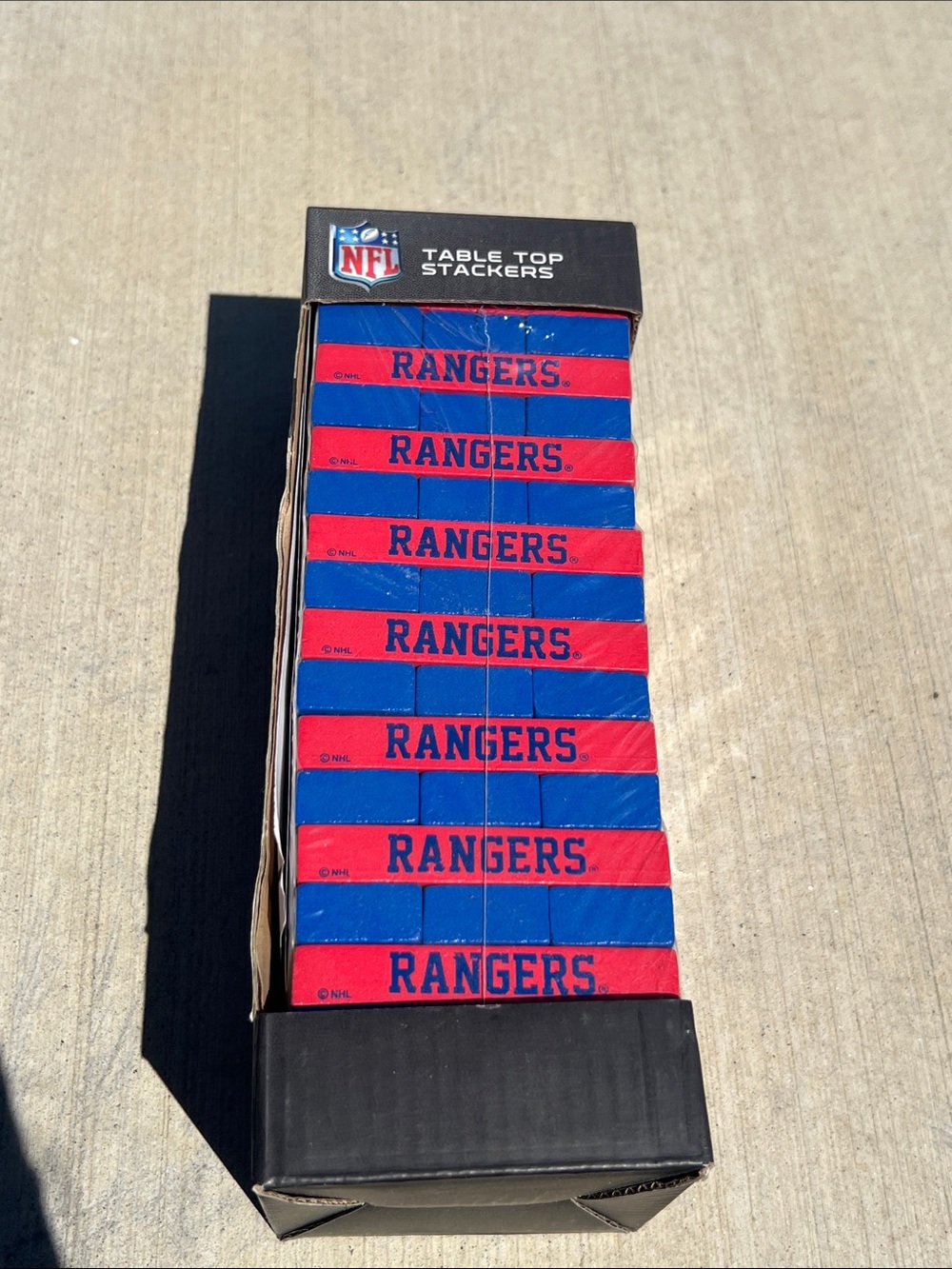 NEW NFL Rangers Tabletop Stackers GAME - Blue and Red